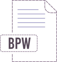 BPW File format icon dashed outline