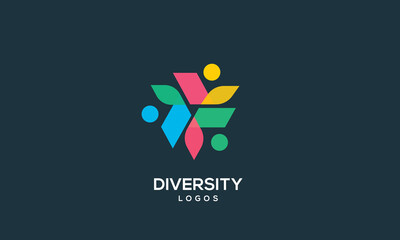 diversity people team family colourful logo vector icon symbol