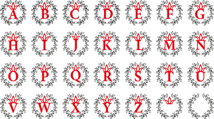 Family Monogram Wreath, Family Monogram Design	