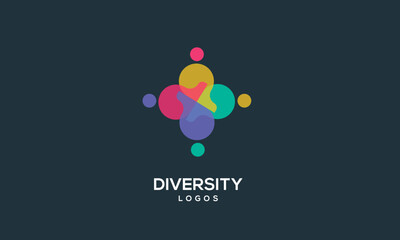 diversity people team family colourful logo vector icon symbol