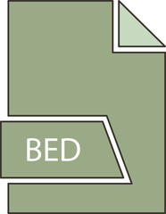 BED file extension icon crisp corners grey colors