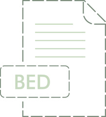 BED File format icon rounded dashed outline