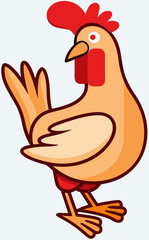 Cute hen smiling cartoon illustration