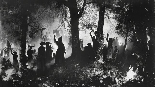 witches' sabbath in the forest