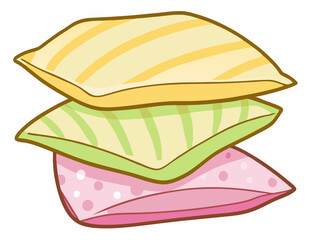 Funny and cute beautiful three pillows with different soft colors