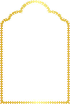 Multifoil Arch frame round circular graphic design artistic Gold picture frame luxury golden frame gold border window door ornate decoration 