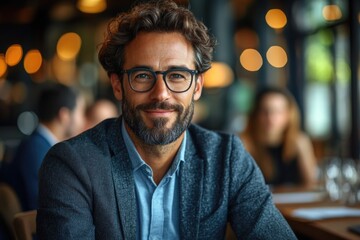 Dynamic Business Leader Presenting Innovative Strategy to Team in a Sleek Modern Boardroom