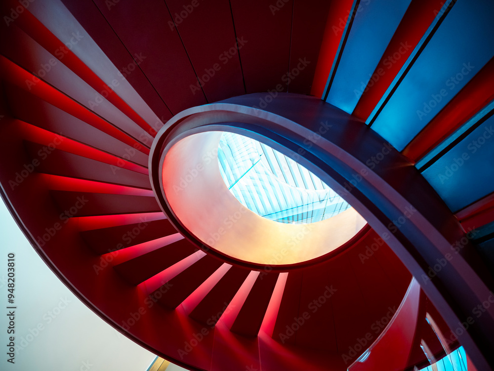 Poster spiral staircase modern architecture details abstract background