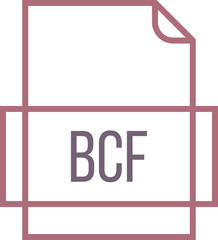 BCF File icon thick outline sharp corners