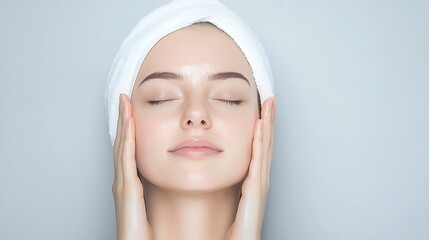 Radiant Facial Elegance Young Beautiful Woman