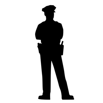 recommend clip art: Silhouette police officer vector 