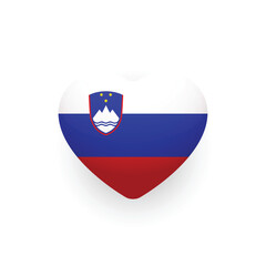 National flag of Slovenia shaped as heart. Slovenian flag. Vector illustration.	
