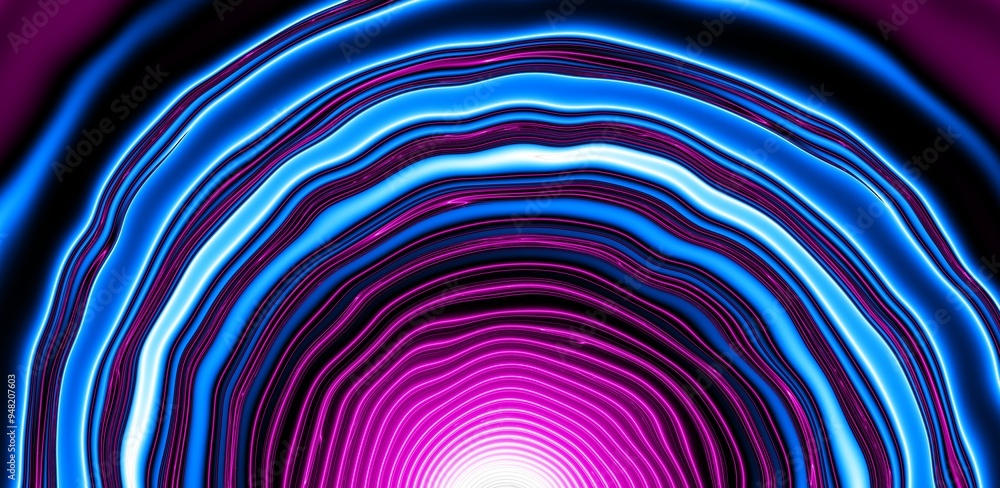 Poster abstract blue and purple dynamic background. futuristic vivd neon swirl lines. light effect.