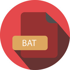 BAT File extension icon with black shadow circular icon