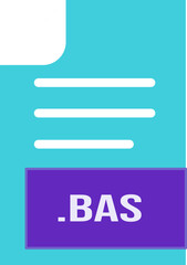 Fototapeta premium BAS File format icon outline and fill