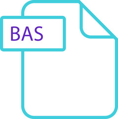 BAS File format icon rounded shapes outline