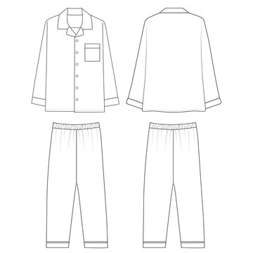 Sleepwear design template. Vector illustration of Pajamas
