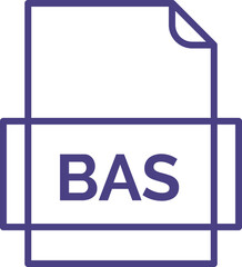 BAS File icon thick outline rounded corners
