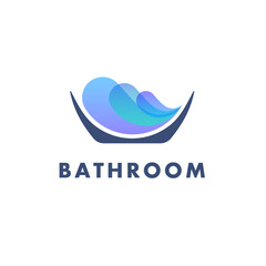 Fototapeta premium Vector logo design template. Bath tub sign. 