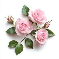 Fototapeta premium Close up of pink rose isolated on white background