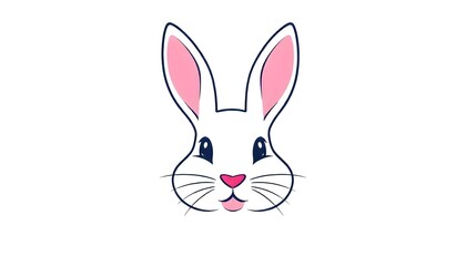 Fototapeta premium Rabbit face icon drawing isolated on a white background