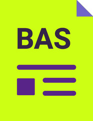 BAS with deep and minimal colors and folded icon