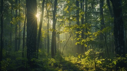 Fototapeta premium Forests contribute to human well-being by offering spaces for recreation, relaxation, and connection with nature.