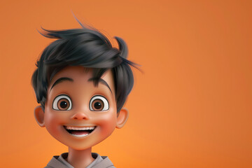 A happy Indian school kid isolated 3d color background