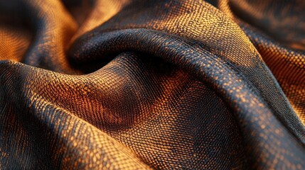 Close-up of a richly textured silk fabric, its luxurious sheen and intricate weave pattern creating a sense of opulence.
