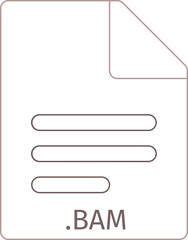 BAM black empty outline doc icon