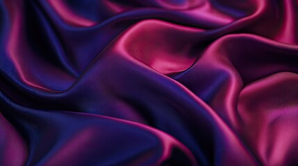 Fototapeta premium Elegant silk fabric in a deep, vibrant hue, its smooth texture and glossy finish catching the light beautifully.