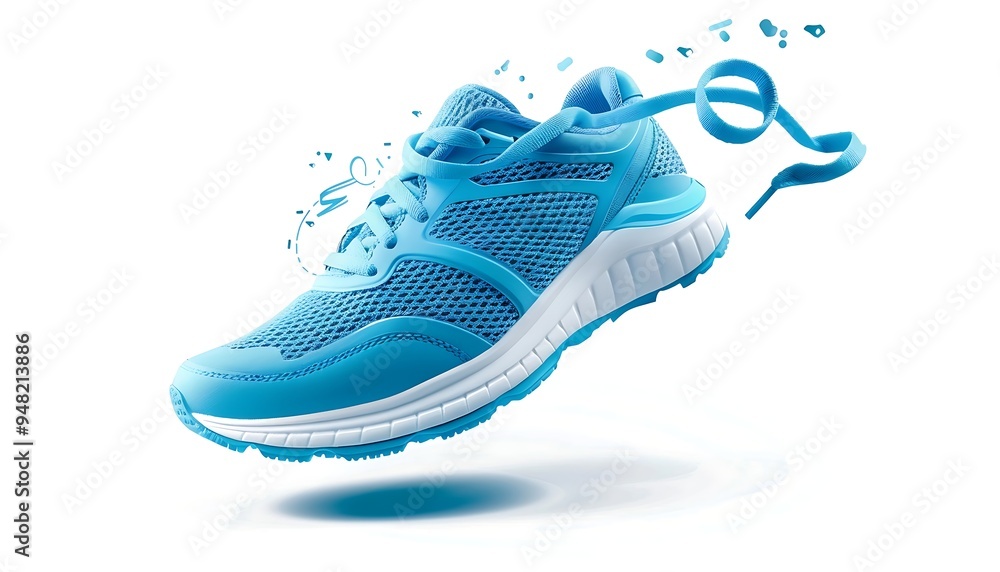 Wall mural running shoes isolated on white background. clipping path included in file.