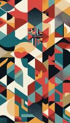 Obraz premium abstract colorful shapes in geometric pattern background art design backdrop