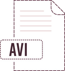 AVI File format icon dashed outline