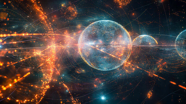 Conceptual image of large database arrays. Centralized database management technology. Conceptual background of digital technologies.