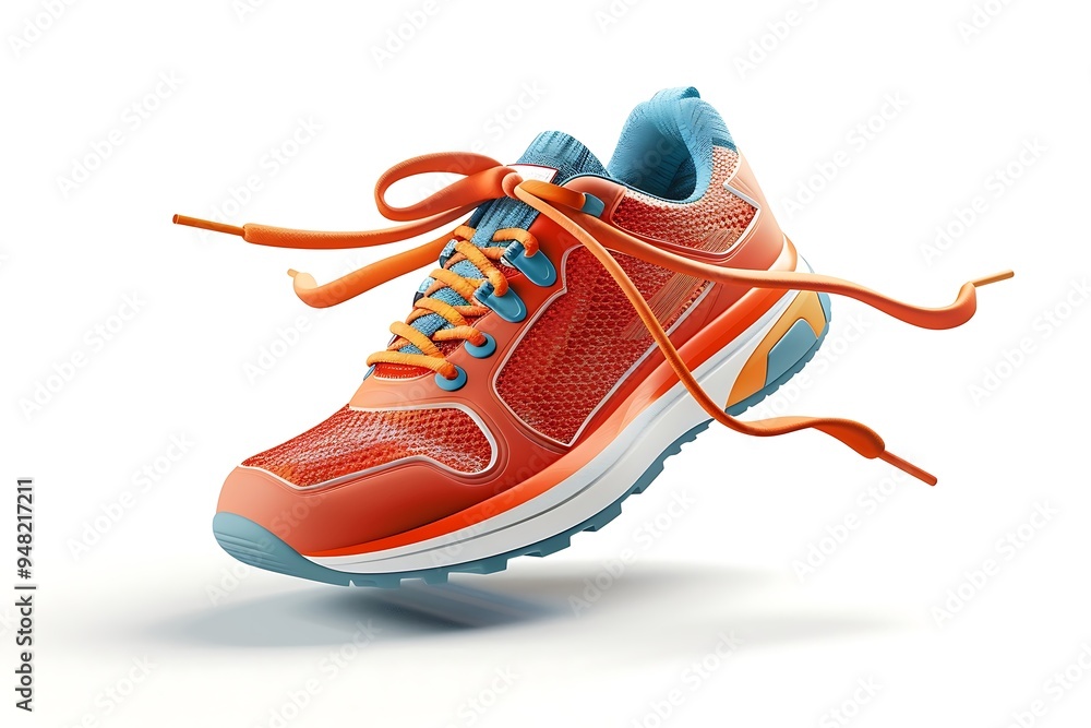 Wall mural running shoes isolated on white background. clipping path included in file.