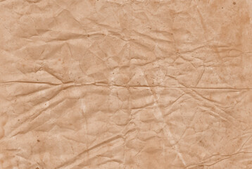 Wrinkled paper texture. Vintage old crumpled paper sheet background