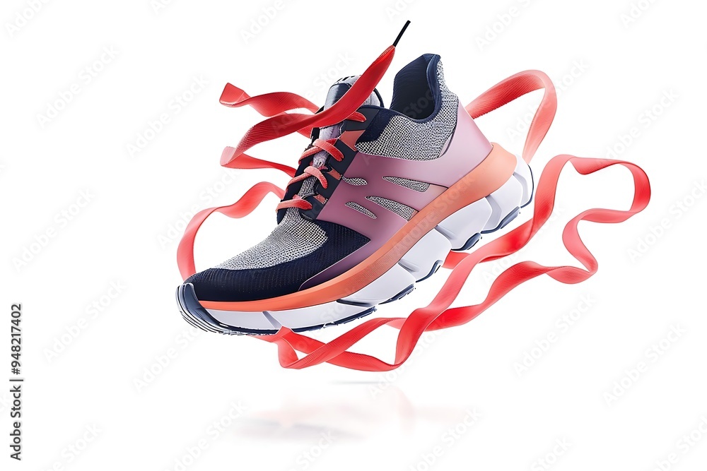 Wall mural running shoes isolated on white background. clipping path included in file.
