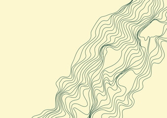 Fototapeta premium Linear abstraction. Background of smooth wavy lines. Curved lines create the effect of chaos or terrain