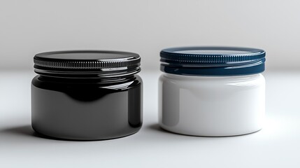 White and Black Supplement Bottle Mockup Set on White Background