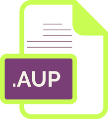 AUP File extension icon color fill rounded corners inside transparent