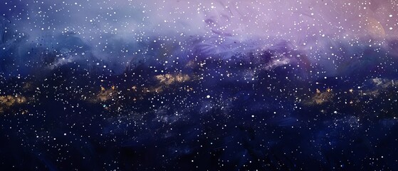 Obraz premium Starry Night Sky with Navy Blue and Purple Gradation