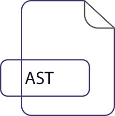 AST File extension icon  thicker outline