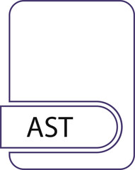 AST File format icon black outline and light color