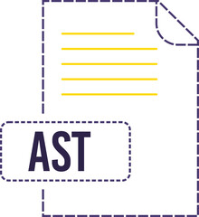 AST File format icon dashed outline