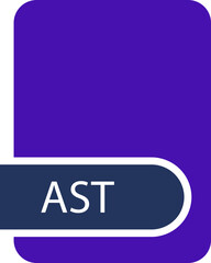 AST File format icon with contour