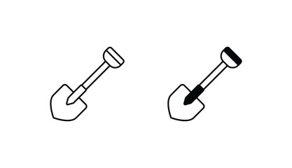 Shovel icon design with white background stock illustration