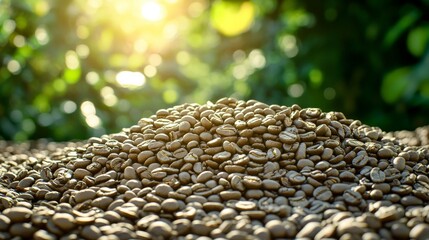 Obraz premium A warm morning ritual is sparked by sunlit coffee beans
