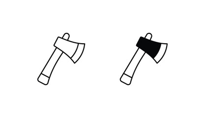 Axe icon design with white background stock illustration