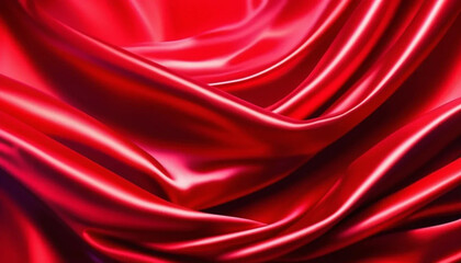 Obraz premium Red draped satin as a background. Close up. 
